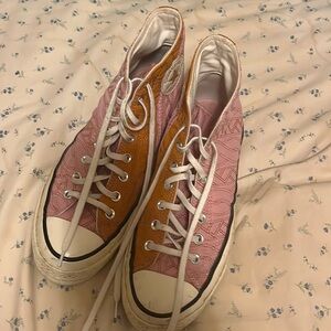 Converse Shoes Pink and Orange (quilt texture)